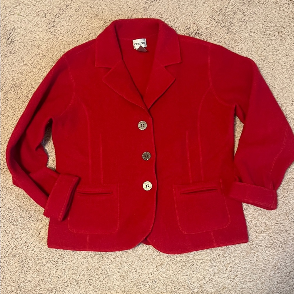 Chico's Bold Red wool Blazer